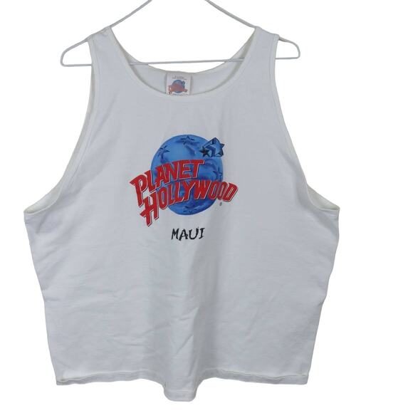 Vintage Planet Hollywood Maui Hawaii Tank Top Made in USA - Men's XL - Picture 1 of 5